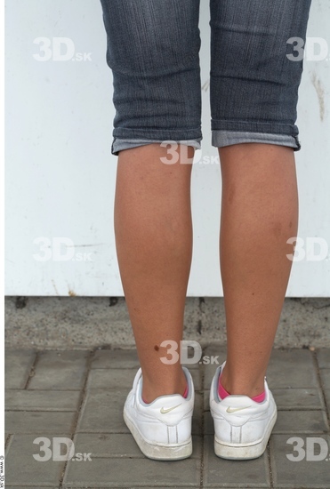 Calf Woman White Casual Shorts Slim