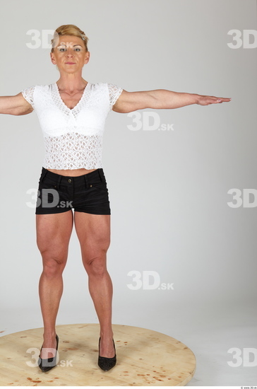 Whole Body Woman White Underwear Muscular