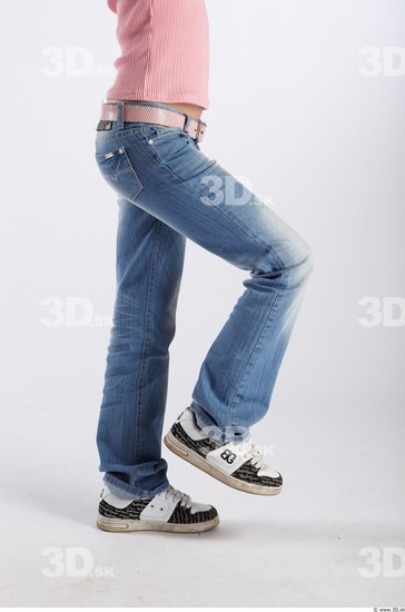 Leg Woman Animation references White Casual Jeans Slim