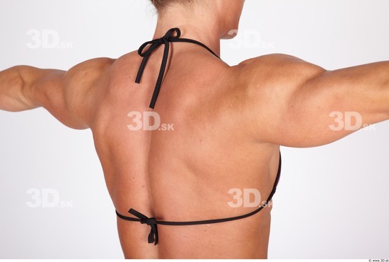 Whole Body Back Woman Nude Underwear Bra Muscular Studio photo references