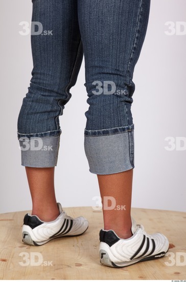 Calf Whole Body Woman Nude Casual Jeans Muscular Studio photo references