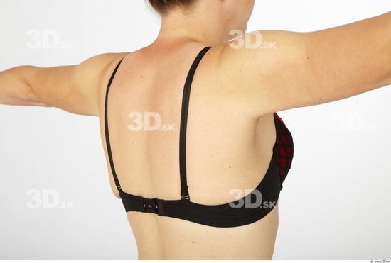 Whole Body Back Woman Animation references Nude Underwear Bra Chubby Studio photo references