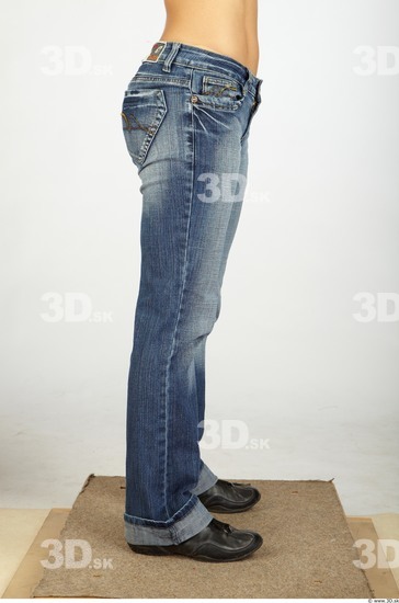 Leg Whole Body Woman Nude Casual Jeans Athletic Studio photo references