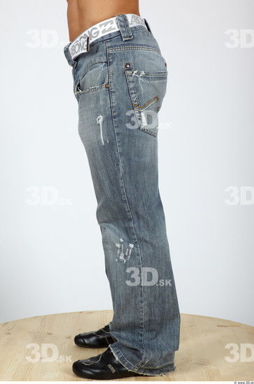 Leg Man Casual Jeans Muscular Studio photo references