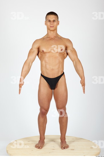 Whole Body Man Animation references Sports Swimsuit Muscular Studio photo references