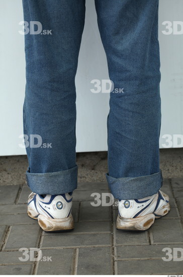 Calf Man White Casual Jeans Overweight