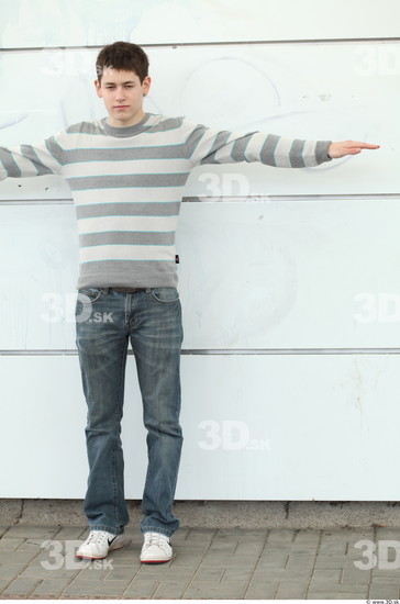 Whole Body Man T poses White Casual Slim