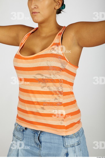 Upper Body Whole Body Woman Nude Casual Singlet Chubby Studio photo references