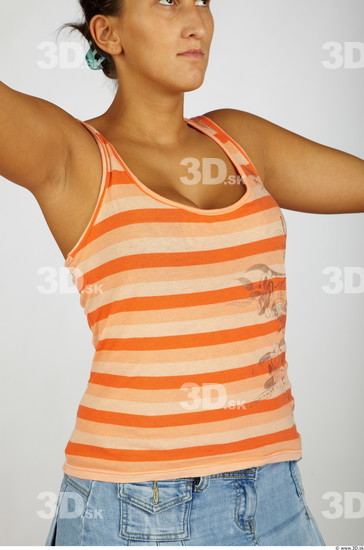 Upper Body Whole Body Woman Nude Casual Singlet Chubby Studio photo references