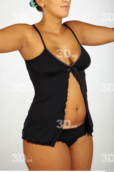 Upper Body Whole Body Woman Nude Underwear Singlet Chubby Studio photo references