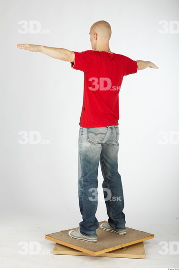 Whole Body Man Animation references T poses Nude Casual Slim Studio photo references
