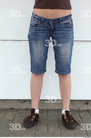 Leg Woman White Casual Shorts Slim