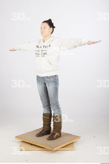 Whole Body Woman Animation references T poses Casual Average Studio photo references