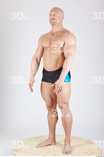 Whole Body Man Animation references Army Sports Swimsuit Muscular Studio photo references