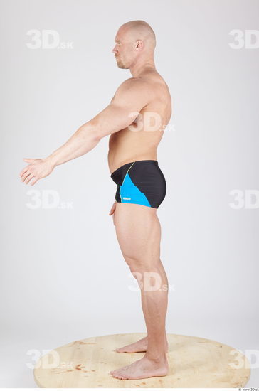 Whole Body Man Animation references Army Sports Swimsuit Muscular Studio photo references