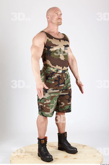 Whole Body Man Animation references Army Muscular Studio photo references