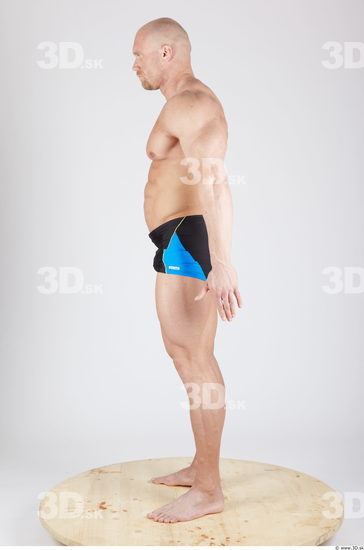 Whole Body Man Animation references Army Sports Swimsuit Muscular Studio photo references