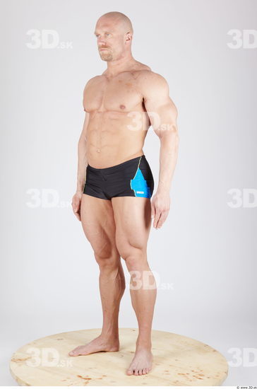 Whole Body Man Animation references Army Sports Swimsuit Muscular Studio photo references