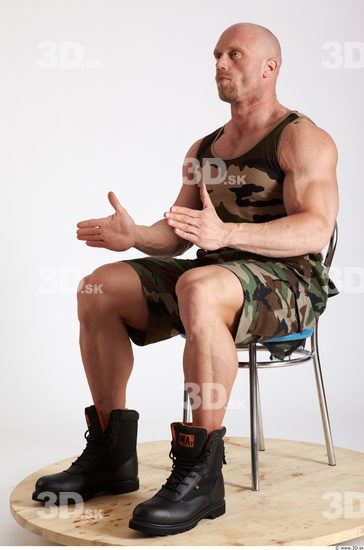 Whole Body Man Artistic poses White Army Muscular