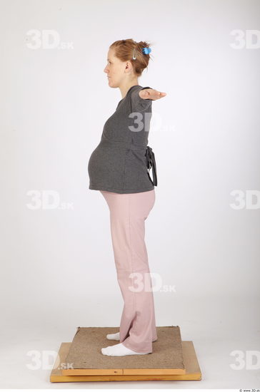 Woman White Nude Pregnant Studio photo references