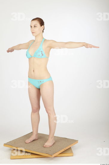 Whole Body Woman T poses Sports Swimsuit Slim Studio photo references