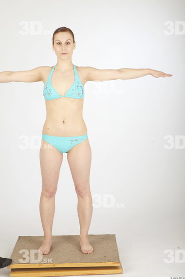 Woman T poses Sports Swimsuit Slim Studio photo references