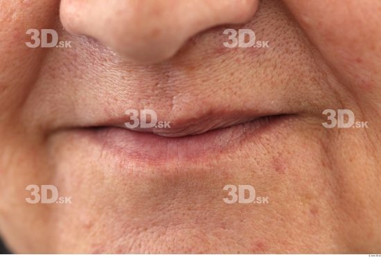 Mouth Woman White Overweight Wrinkles