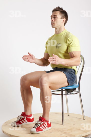 Whole Body Man Artistic poses White Sports Muscular