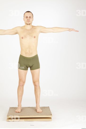 Whole Body Man T poses Underwear Anorak Average Studio photo references