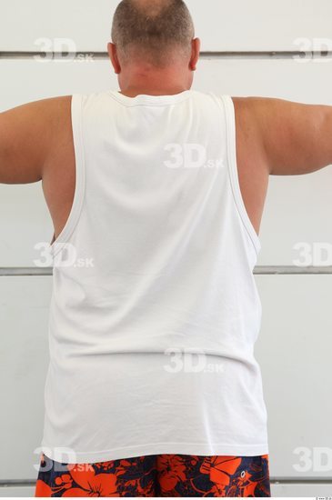 Upper Body Man White Sports Singlet Overweight