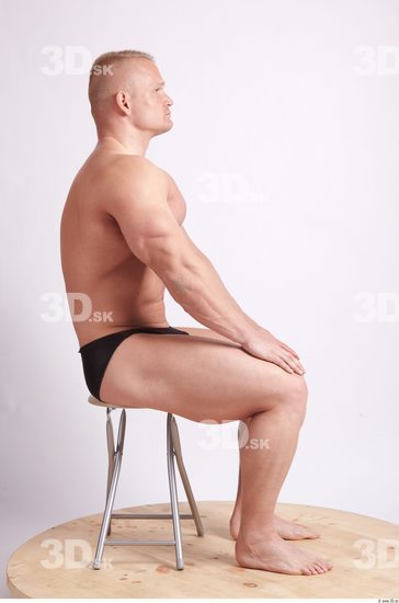 Whole Body Man Artistic poses White Sports Swimsuit Muscular