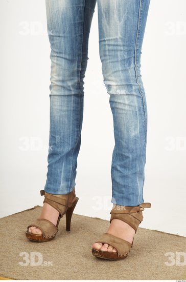 Calf Woman Casual Jeans Average Studio photo references