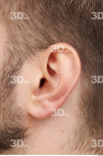 Ear Man White Hairy Casual Average