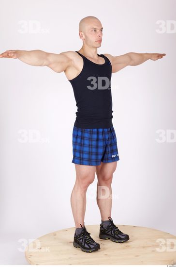 Whole Body Man T poses Sports Muscular Studio photo references