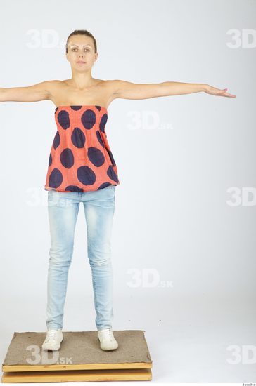 Whole Body Woman Animation references T poses Casual Slim Studio photo references