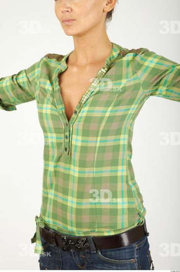 Upper Body Woman Animation references Casual Shirt Slim Studio photo references