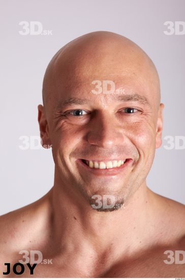 Face Emotions Man White Muscular Bald