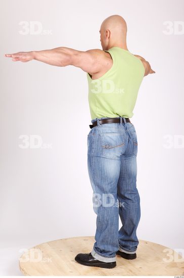 Whole Body Man T poses Casual Muscular Studio photo references