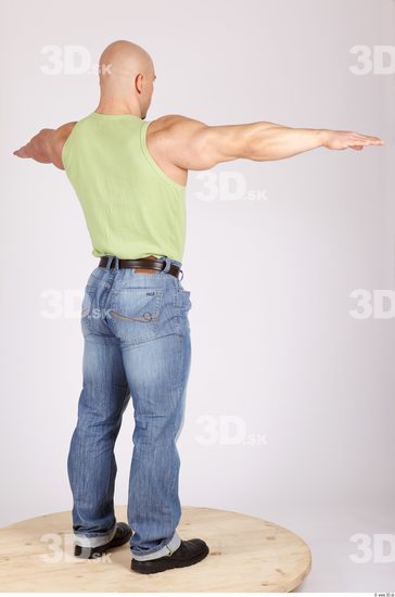 Whole Body Man T poses Casual Muscular Studio photo references