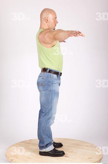 Whole Body Man T poses Casual Muscular Studio photo references