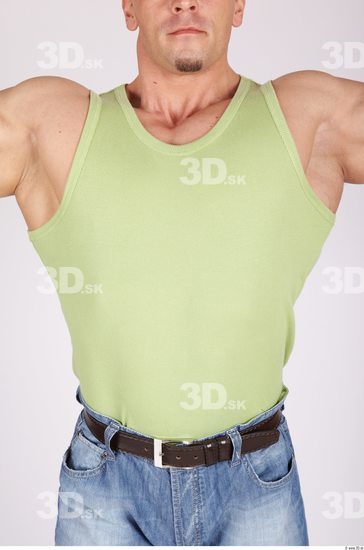 Upper Body Whole Body Man Casual Singlet Muscular Studio photo references