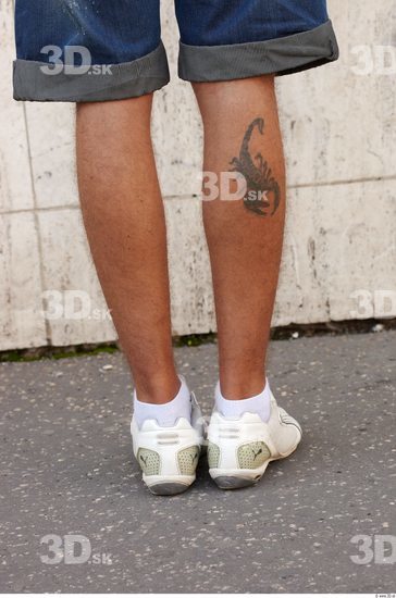 Calf Man White Tattoo Nude Slim