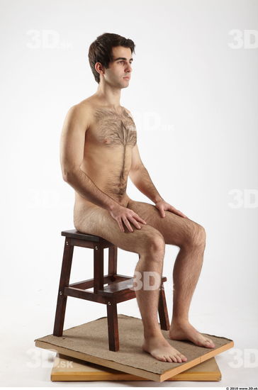 Whole Body Man Artistic poses White Hairy Nude Athletic