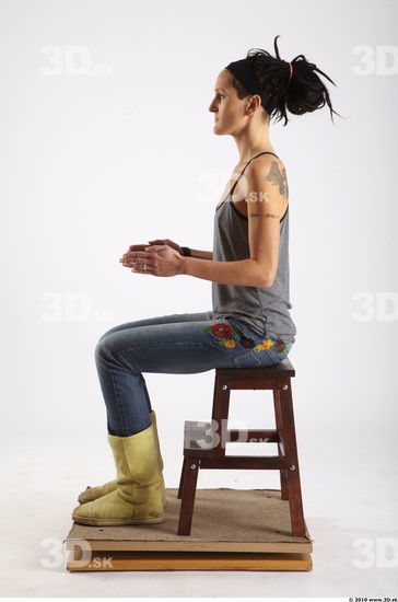 Whole Body Woman Artistic poses White Casual Slim