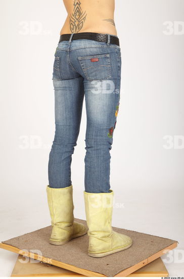 Leg Whole Body Woman Animation references Nude Casual Jeans Slim Studio photo references