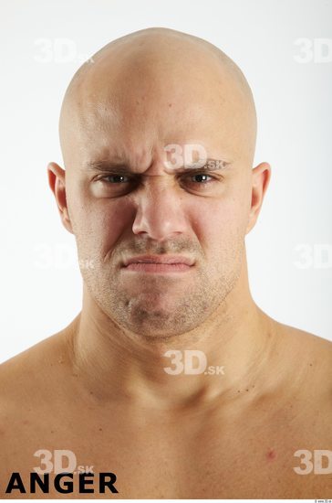 Face Emotions Man White Chubby Bald