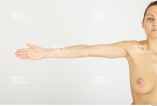 Arm Whole Body Woman Animation references Nude Casual Slim Studio photo references