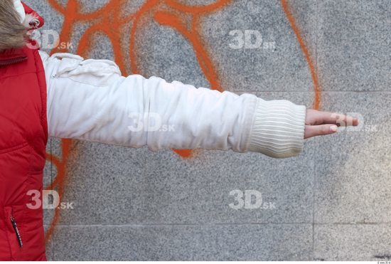 Arm Woman White Casual Sweatshirt Chubby