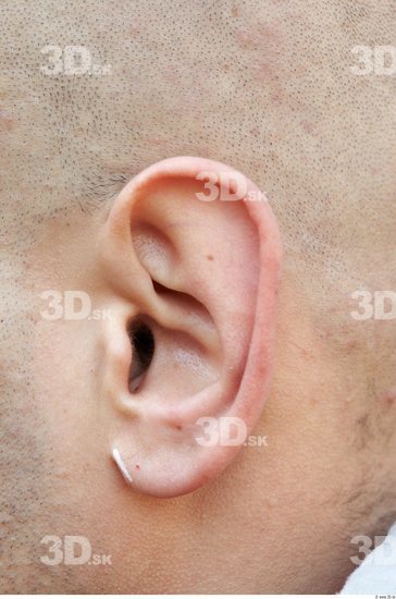 Ear Man White Athletic Bald