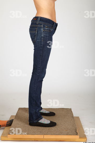 Leg Whole Body Woman Animation references Casual Jeans Average Studio photo references